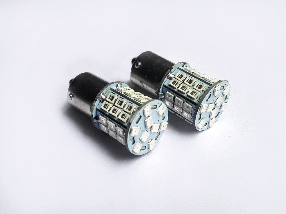 S25s/1156/BA15S 45連SMD(24+21) LEDシングル球 橙(オレンジ色) 2個 (トクトヨ)Tokutoyo