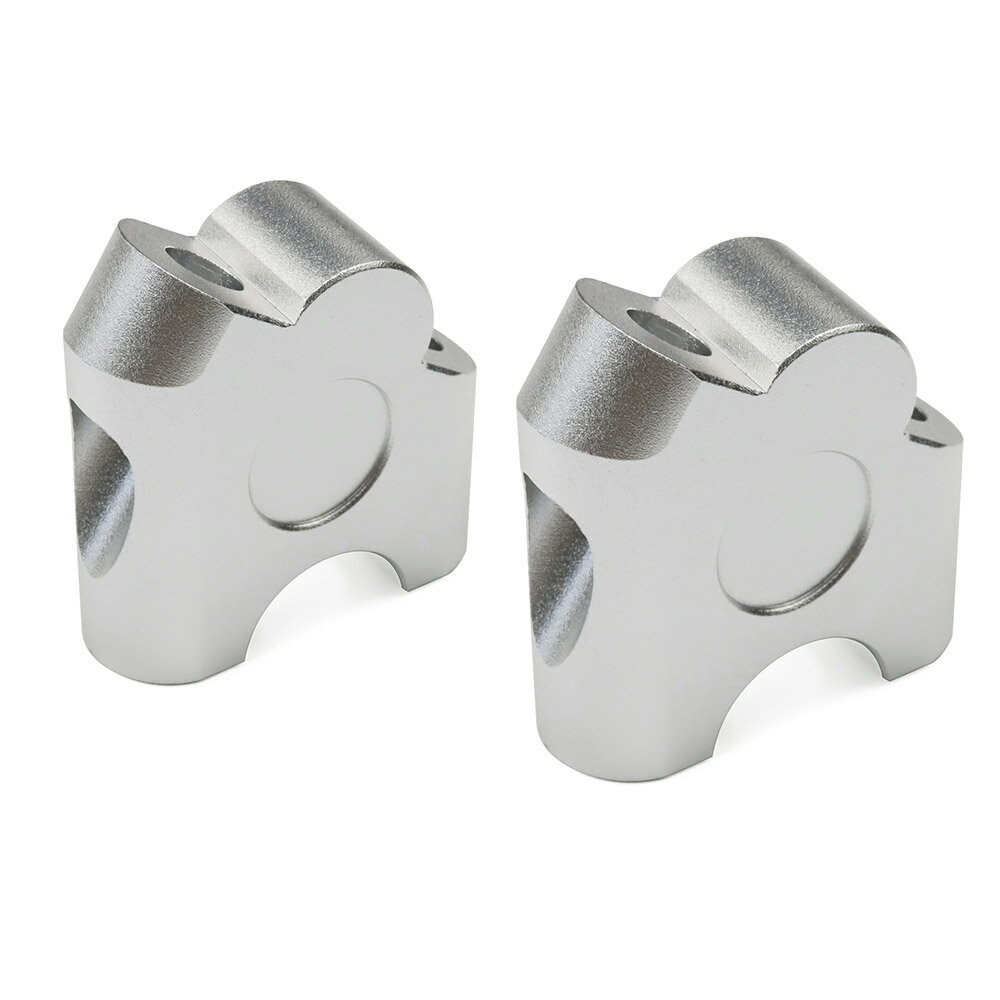 22mmハンドルバー用 ハンドルバークランプバック移動マウントアダプター ハンドルバーアップ＆バックライザー CNCアルミ製 シルバー色 汎用 ヤマハ対応(トクトヨ)Tokutoyo