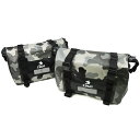 汎用 バイク用 サイドバッグ サドルバッグ PVCリアバッグ 30L×2個セット 防水 耐久 反光ストリップ付き 多機能収納 カモフラ柄