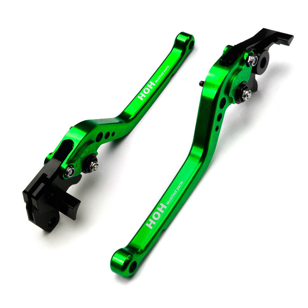 ブレーキ&クラッチ レバーセット アルミ 削り出し 6段階 ビレットレバー 緑 バンバン RV200に (トクトヨ)Tokutoyo