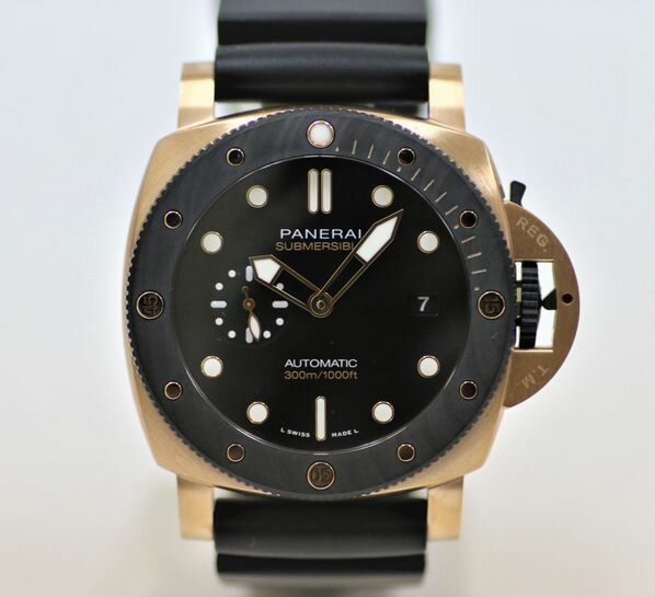 【質SHOPアデ川】PANERAI パネライ サブマージブル クアランタクアトロ ゴールドテック オロカーボ PAM01070 メンズ 腕時計 ブラック 自動巻き【中古】【USED】【送料無料】【質屋】【時計】【黒文字盤】【アデガワ】【北越谷】