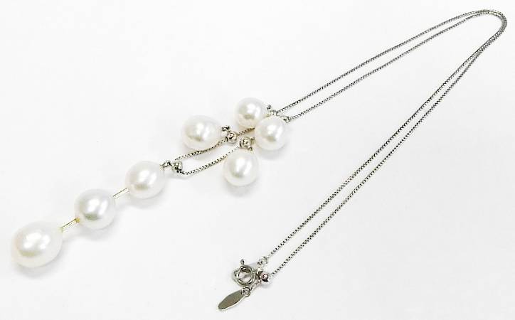 Rakuten - 【菊地質店】【中古】K18WG パール（シロチョウ養殖真珠） ネックレス 鑑別書付き【送料無料】【質屋出店】【smtb-TK】＜13-90＞