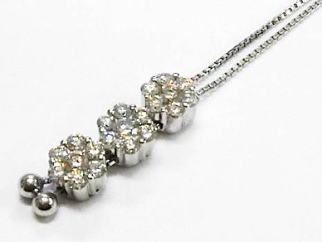 Rakuten - 【菊地質店】【中古】K18WG ダイヤモンド1.00ct ペンダント付きネックレス【送料無料】【質屋出店】【smtb-TK】＜13-65＞