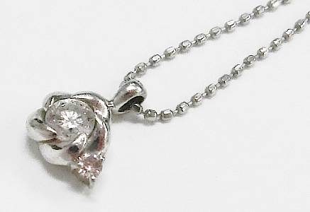 Rakuten - 【菊地質店】【中古】Pt850 Pt900 ダイヤモンド0.11ct 0.02ct ペンダントネックレス【送料無料】【質屋出店】【smtb-TK】＜13-29＞