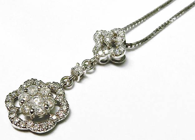 Rakuten - 【菊地質店】【中古】K18WG ダイヤモンド0.36ct ペンダントネックレス【送料無料】【質屋出店】【smtb-TK】＜13-37＞