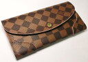 【菊地質店】【中古】ルイ・ヴィトン LOUIS VUITTON ダミエ ポルトフォイユ・カイサ 財布 ローズ・バレリーヌ N61227 （イニシャル入り）【送料無料】【質屋出店】【smtb-TK】＜17-2＞