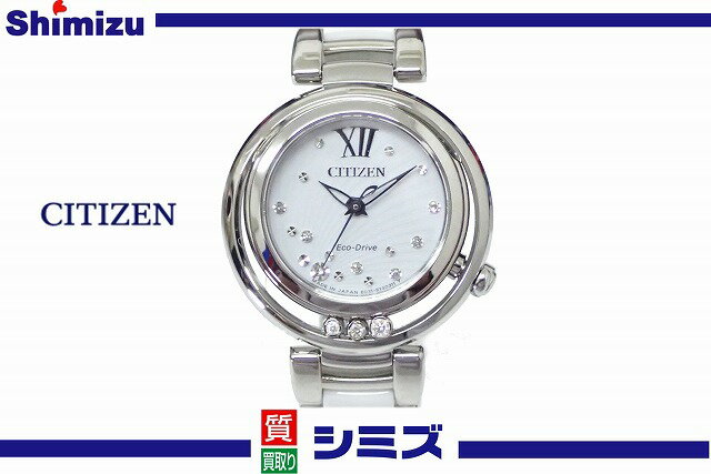 【CITIZEN】 シチズン L レディース腕時計 エコドライブ ダイヤモンド SS×セラミック E031-S107156 ◆超美品◆ 【中古】