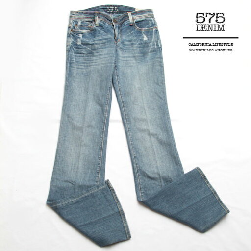 【THE SALE 70%OFF】575 DENIM(ファイブセブンティファイブ) レディース ヴィンテージウォッシュ クラッシュ加工 ブーツカットデニム 【THE SALE 70%OFF】575 DENIM(ファイブセブンティファイブ) レディース ヴィンテージウォッシュ クラッシュ加工 ブーツカットデニム