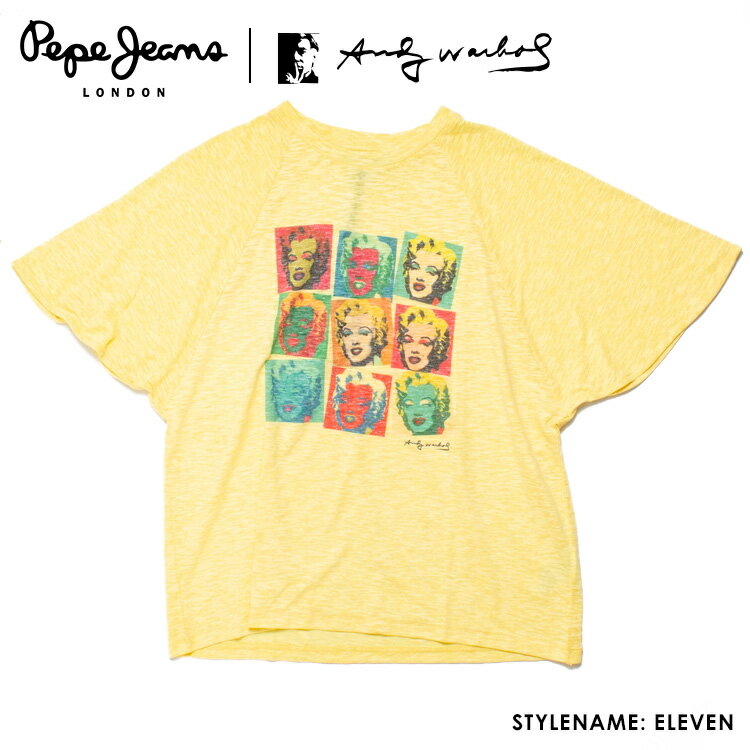 PEPE JEANS LONDON ペペジーンズロンドン アンディーウォーホル 限定コラボ マリリンモンロー スリーブ Tシャツ / ANDY WARHOL LADIES "ELEVEN" CASUAL S/S SHIRT