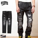 BILLIONAIRE BOYS CLUB ビリオネアボーイズクラブ ビンテージ加工 ジーンズ デニムパンツ / BBC SMART-CUT BLACK DISTRESED JEANS PANTS 851-8102 ブラック/黒/クラッシュ/リメイク