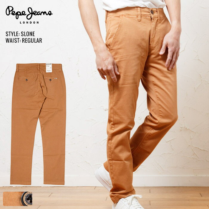 PEPE JEANS LONDON ペペジーンズ メンズ ミッドウエスト フィットツイルトラウザー チノパン 綿パンツ / PEPE SLOANE REGULAR FIT TWILL TROUSERS