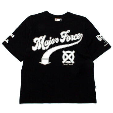 フィラ FILA MAJORFORCE BOUNTY HUNTER トリプルコラボ 限定 半袖Tシャツ/ブラック S/S T-SHIRTS HERITAGE ビッグシルエット(FS0107) ストリート メンズ レディース