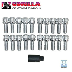 GORILLA ゴリラ ロックラグボルト クローム M14×P1.5 R14 首下31.8mm 20本セット アウディ BMW メルセデスベンツ フォルクスワーゲン