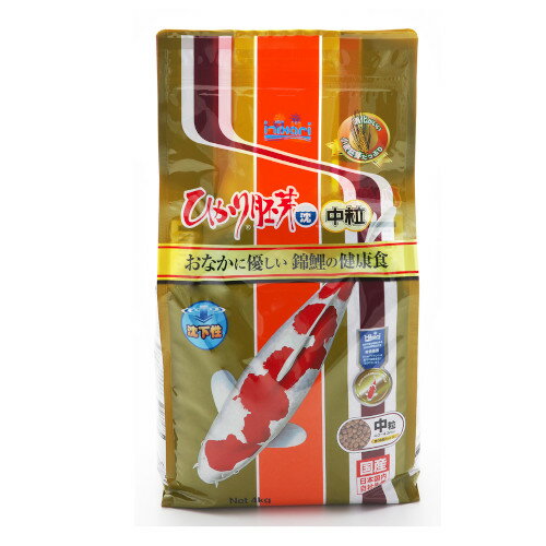 キョーリン　鯉のエサ　ひかり胚芽 沈下（中粒）4kg　粒サイズ：4.0～4.3mm