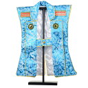 陣羽織 青 青色ジャガード龍柄 中綿入り 台付セット 【五月人形】【端午の節句】【衣装】【子どもの日】