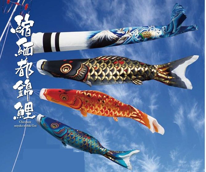 【特選】 最高級鯉のぼり 縮緬都錦 1.5mセッ...の商品画像