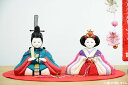 雛人形 コンパクト親王飾り 小さなお雛様 希 蝶々に桜刺繍 オスベラ 間口28cm 木目込人形 ひな人形 おしゃれ モダン 小さい ミニ