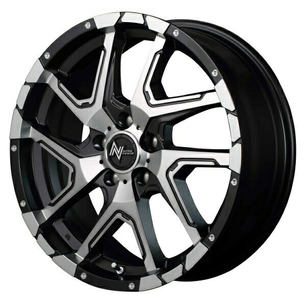 4本セット MID NITRO POWER DERINGER 16インチ 7J 5H114 +40 SBP セミグロスブラックポリッシュ