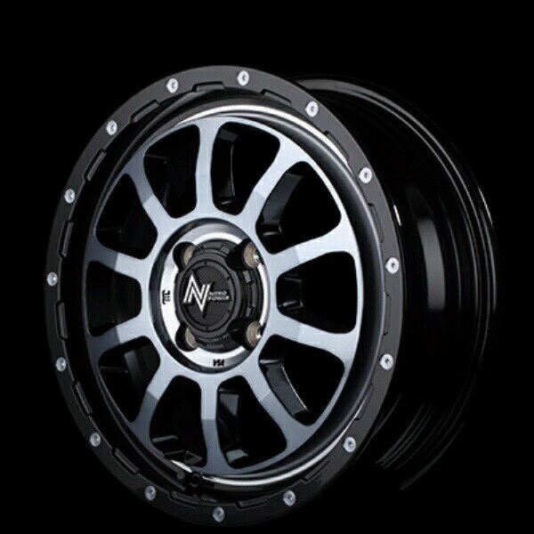 4本セット MID NITRO POWER M10 パーシングKC 15インチ 5J 4H100 +45 BK ブラック/マシニング/BKクリア