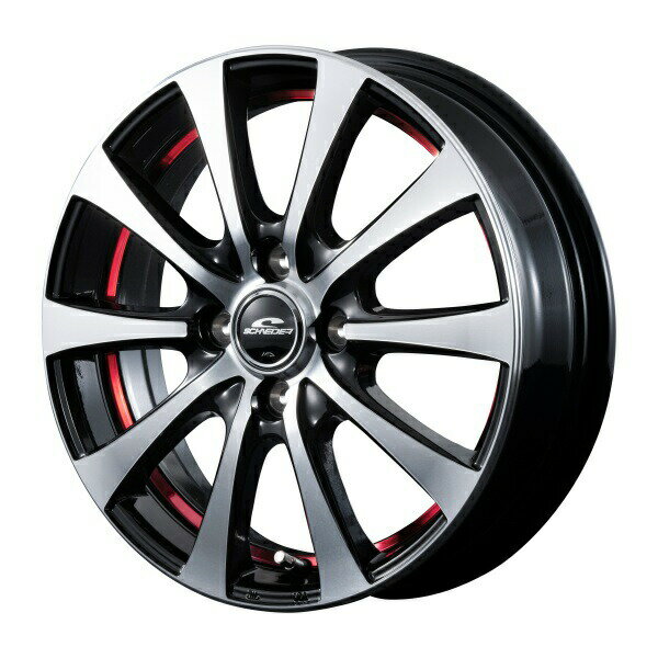 MID SCHNEIDER RX01 14インチ 5.5J 4H100 +38 ブラックポリッシュ/アンダーカットレッド