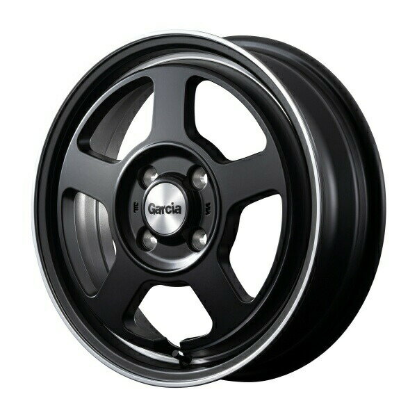 MID GARCIA シカゴ5 14インチ 5.5J 4H100 +40 SBP セミグロスブラック/ヴァーレイ+フランジポリッシュ