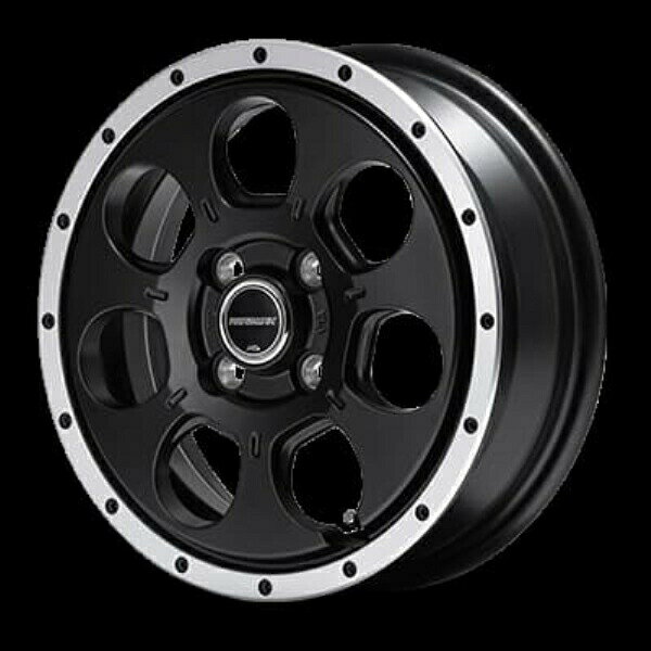 樂天商城 - MID ROADMAX WO-7 15インチ 4.5J 4H100 +45 セミグロスブラックフランジDC