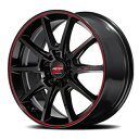 MID RMP Racing R25 18インチ 18J 5H114 +45 BKR ブラック+リムレッドライン