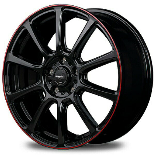 MID Rapid Performance ZX10 17インチ 7J 5H114.3 +50 ブラック/リムレッドライン