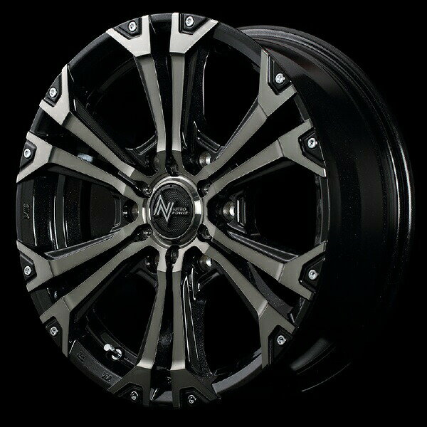 Rakuten - 4本セット MID NITRO POWER JAVELIN 16インチ 6.5J 6H139 +38 M1B BKメタリックポリッシュ+BKクリア+ピアスミルド
