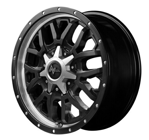 4本セット MID NITRO POWER M27 GRENADE 16インチ 7J 5H114 +40 SB2 セミグロスBK+リムヴァーティカルポリッシ