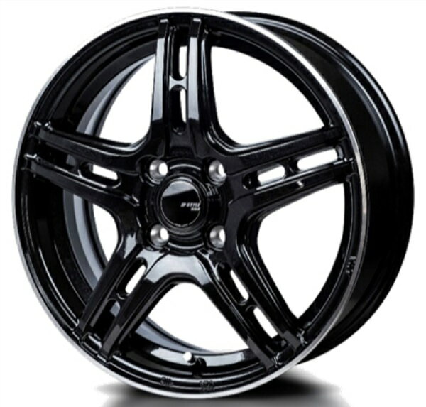 JAPAN三陽 JP STYLE JP STYLE R52 15インチ 4.5J 4H100 +45 パールブラック/フランジカットポリッシュ