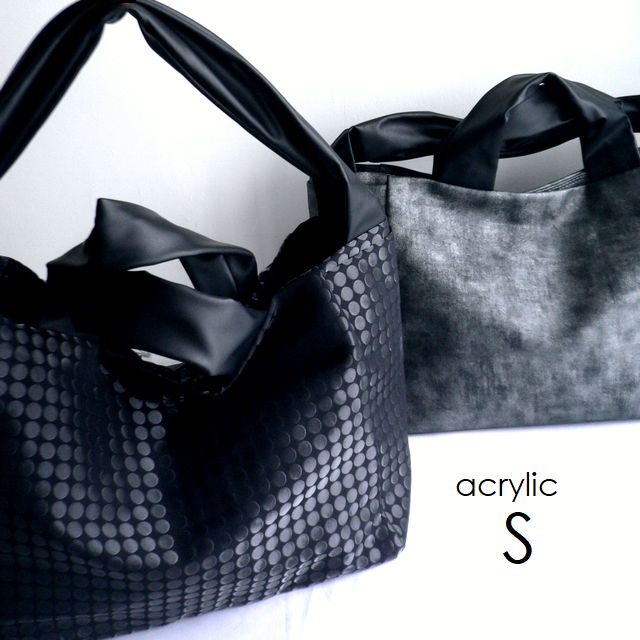 樂天商城 - acrylic アクリリック バッグ S bag 2WAY ナイロン PVC トート 1300 ホワイト グレー ブラック モノトーン