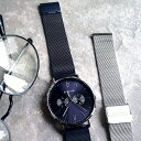 ベーリング ビジネス腕時計 メンズ BERING ベーリング メッシュバンド 2本セット 腕時計 Changes 14240-307 ネイビー/シルバー