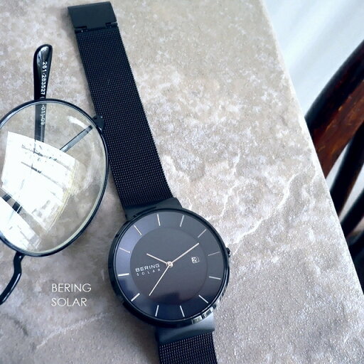 BERING ベーリング メタルバンド ソーラー 腕時計 Scandinavian Solar 14639-227 ブラック/ネイビー BERING ベーリング メタルバンド ソーラー 腕時計 Scandinavian Solar 14639-227 ブラック/ネイビー