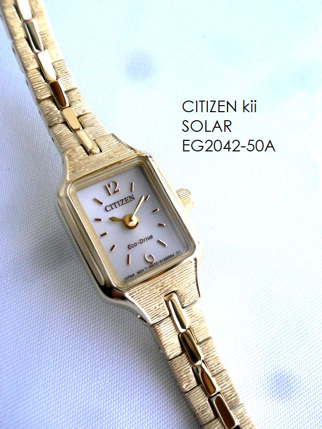 노벨티 선물 [쿠폰 대상 제외] CITIZEN 시티즌 Kii 키 메탈 밴드 태양 앤틱 디자인 각형 시계 EG2042-50A 골드 / 옐로우 골드