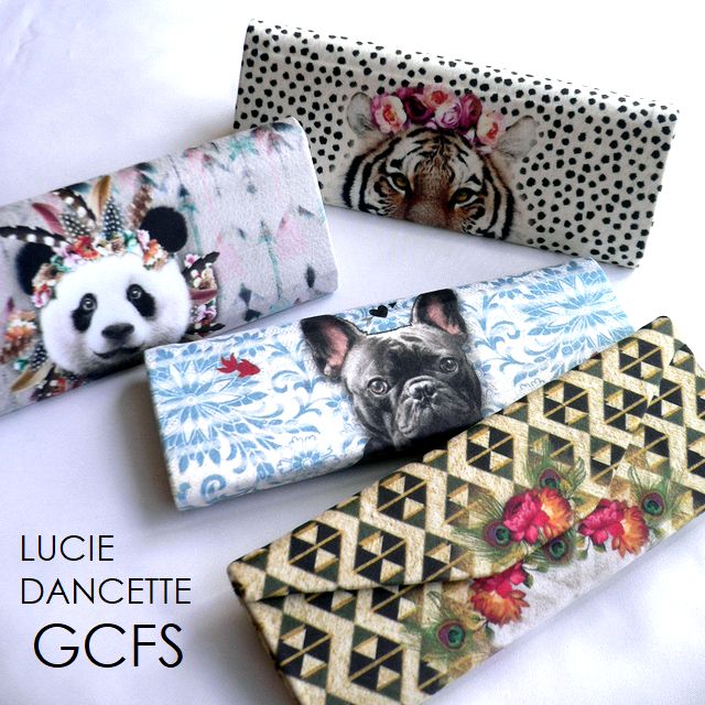 LUCIE DANCETTE リュシー ダンセット メガネケース 眼鏡 老眼鏡 サングラス 折り畳み GCFS 猫 ネコ 犬 イヌ シュナウザー フレンチブルドッグ パンダ