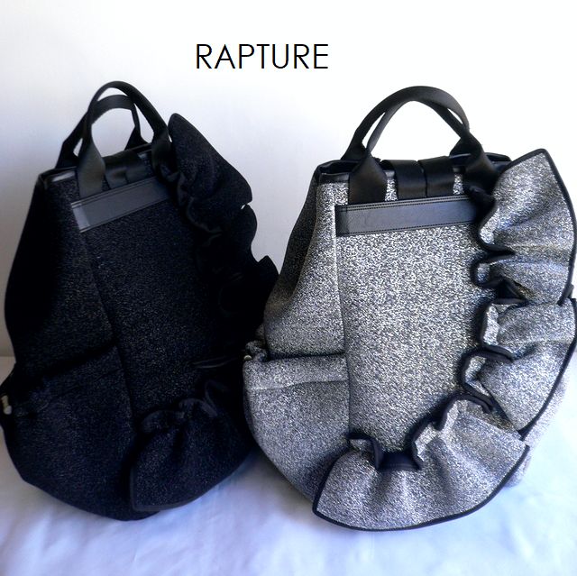 樂天商城 - 【Rapture ラプチャー】バッグ ダイバー素材 ネオプレン ネイプルズ ラッフル メタリック 2way バックパック リュック SH929RF SH929RFMT ダークシルバー ブラック