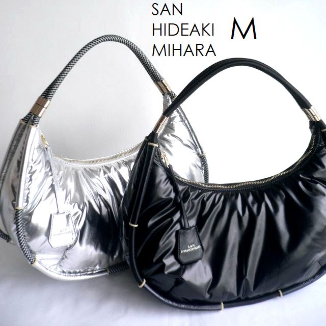 樂天商城 - SAN HIDEAKI MIHARA サンヒデアキミハラ バッグ 中綿ショルダーポリウレタンM ナイロン 2wayショルダー トートバッグ SPU-SB01-M ブラック シルバー