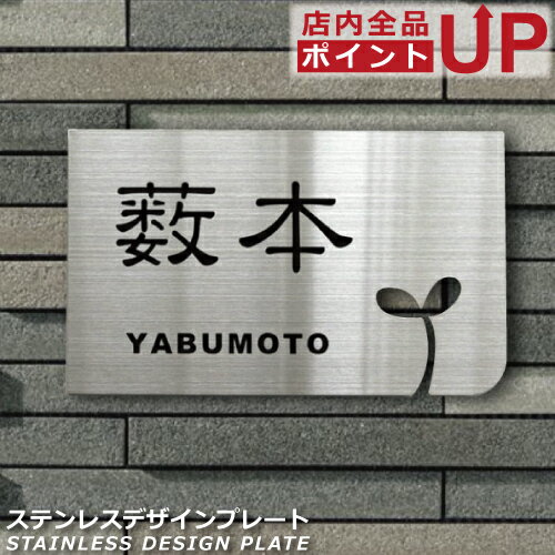 【ポイントアップ&クーポン】表札 ステンレスデザインプレート【 120x200mm ステンレス 切り文字 戸建 おしゃれ かわ…