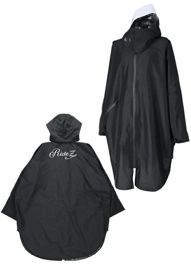 RIDEZ(ライズ) フードレインポンチョ HRP01 ブラック HOOD RAIN PONCHO 【あす楽対応 送料無料】 3