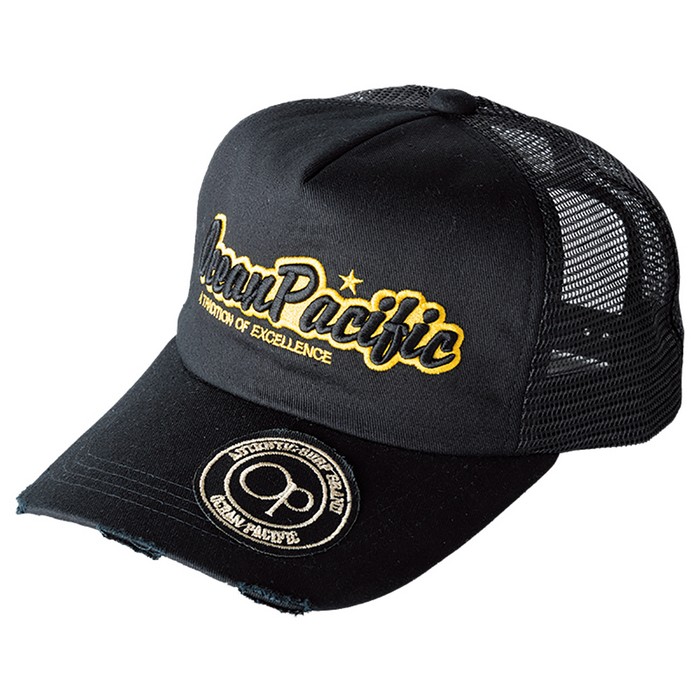 ocean-pacific(オーシャンパシフィック) OPG-HL001 3D EMB&WAPPEN MESH CAP ブラック 【あす楽対応 送料無料】