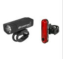 Force(フォース) DOT ライトセット USB充電 ブラック/レッド 300/20lm (80127)