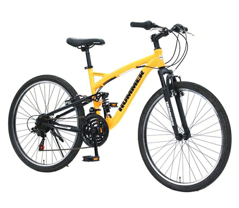 ADサイクル楽天市場店のマウンテンバイク 　HUMMER AL-ATB2621Wsus (イエロー) ハマー MOUNTAIN BIKE Wサス / Yellow【組立調整済発送】｜アングル2