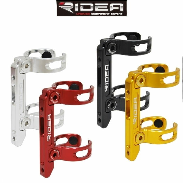 RIDEA（リディア）FCAD　Mini Velo Bottle Cage Adapter（Double arm）ミニベロボトルケージアダプター（ゴールド）