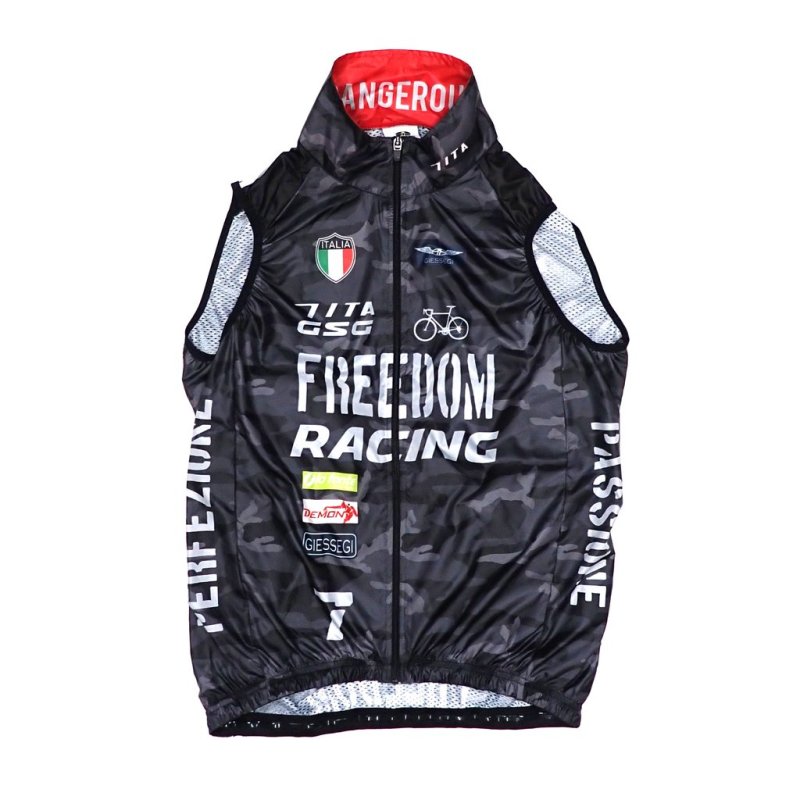 7-ITA（セブン・アイティーエー）メンズ サイクル ウェア 7ITA Racing Army Gilet Black Camo（Mサイズ）セブンイタリア