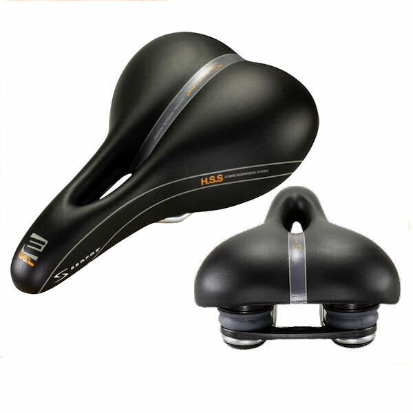 近距離サイクリングや街乗り向き。 完全防水と快適性を両立 落ち葉を敷き詰めたような柔らかさ。 穴あき+ラバースプリングを採用。 防水性の高いソフレックス表面素材。 お尻に吸い付くようなタッチを実現する最高クラスの柔軟性を持つリアクティブゲル。 局部の痛みを低減するエルゴノミックデザイン。 丈夫なベース素材に衝撃分散ラバーを組み込んだデュアルデンシティテクノロジー。 伸縮性の高いソフレックス表面素材はゲルの性能を最大限発揮。 ※ソフレックス素材は長時間の紫外線を受けると劣化が早まるので、直射日光が当たる場所での長時間の放置はおやめください。 カラー：ブラック サイズ：279x171mm 参考重量：627g ご注文のタイミング次第では、在庫終了となる場合がございます。