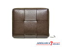 ボッテガ ヴェネタ(BOTTEGA VENETA)★カセット・コンパクト・ジップアラウンド・ウォレット・スモール ・ファスナー二つ折 財布・レザー・ブラウン★未...