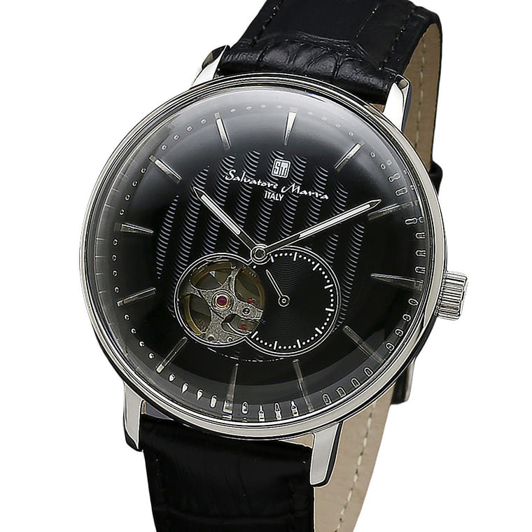 サルバトーレマーラ Salvatore Marra 腕時計 メンズ SM17114 SSBK 自動巻 ミヨタ社製ムーブメント 3気圧防水 革ベルト ケース経 42mm