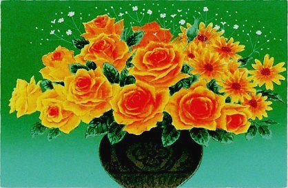 お得価格版・風水金運　風水絵画IP1黄色い花吉岡浩太郎