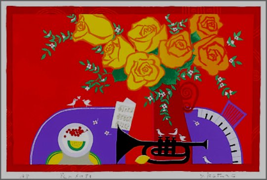 絵画と額縁のアートギャラリー前田の【大衣サイズ】版画DK30　花のメロディ吉岡浩太郎｜アングル2